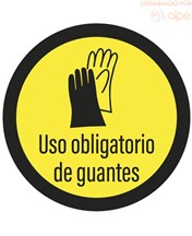 Comprar online Cartel Pared Uso de Guantes Amarillo disponible en stock Envío 24 hrs desde España